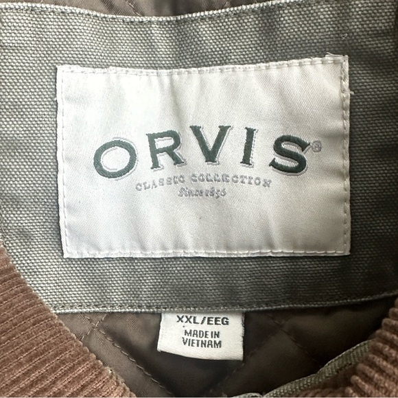 Orvis Olive Green Barn Coat Men XXL Classic Field Style Casual Rugged Fall - Picture 10 of 14